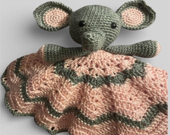 Crochet Elephant Lovey Blanket – Baby Snuggle Blanket