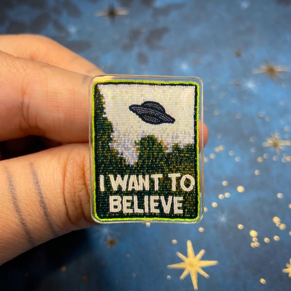 I want to believe acrylic pin