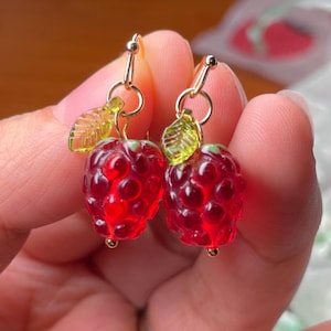 Raspberry earrings
