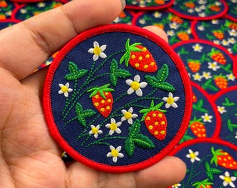 Erdbeer Aufnäher