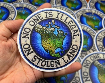 No One Illegal On Stolen Land sticker