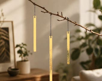 Ciondoli decorativi minimalisti in metallo | Decorazioni geometriche da appendere | Decorazioni per tutto l'anno | Semplici ornamenti per l'albero di Natale