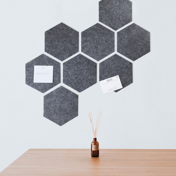 Pin board / memo board "Hexagon", 8 pcs