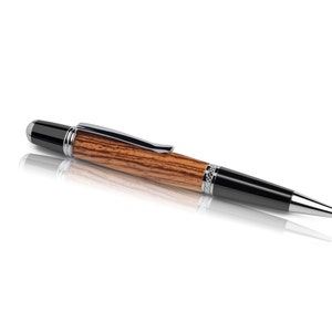 Zebrano - elegante bolígrafo, torneado a mano - para usted o para regalar - grabado o estuche opcional - envío gratuito