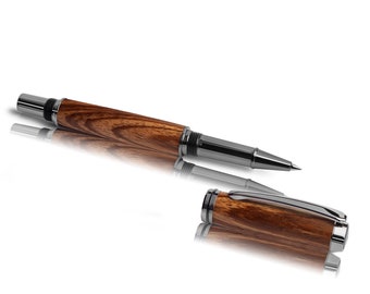 african zebra wood- noble rollerball pen, handcrafted  - Made in Germany