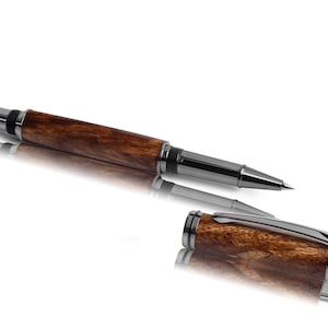 Beli Wood - Stylo roller / roller élégant tourné à la main, gravure ou étui en option, livraison gratuite, cadeau idéal