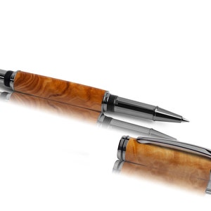 Olijfhout - elegante rollerbal / rollerball-pen met de hand gedraaid, gravure of etui optioneel, gratis levering, ideaal cadeau