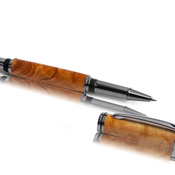 olive wood- noble rollerball pen, handcrafted  - Made in Germany