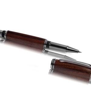 Walnotenhout - elegante rollerball / rollerball-pen met de hand gedraaid, gravure of etui optioneel, gratis levering, ideaal cadeau