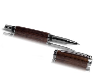 Bog oak wood- noble rollerball pen, handcrafted  - Made in Germany
