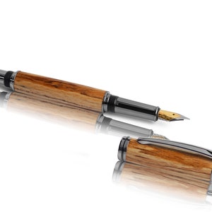 Haya bushed: pluma estilográfica noble, pluma estilográfica torneada a mano, para usted o como regalo para sus seres queridos, grabado o estuche opcional