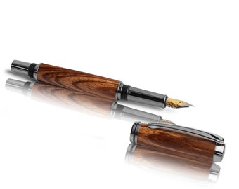 Fine Zebra-Wood Fountain Pen - handmade in Germany  - for handwriting with ink - noble gift - office highlight -