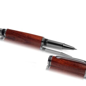 Bubinga - elegante rollerbal / rollerball-pen met de hand gedraaid, gravure of etui optioneel, gratis levering, ideaal cadeau