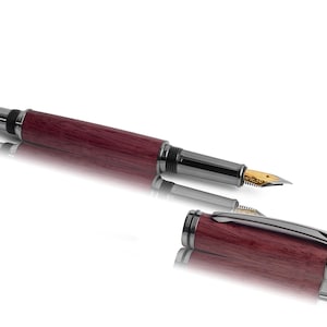 Amaranto - pluma estilográfica noble, pluma estilográfica torneada a mano - para usted o como regalo para sus seres queridos - grabado o estuche opcional