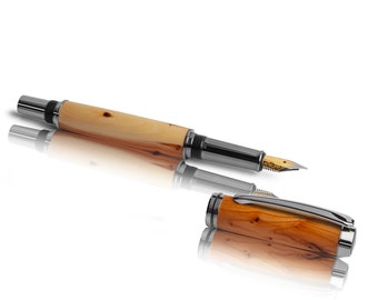 yew wood- noble fountain pen, handcrafted  - Made in Germany