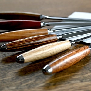 Letter opener with handmade handles made from local and sustainable exotic woods