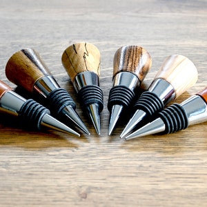 handmade bottle stopper / decorative cork made of precious wood suitable for all wine and champagne bottles - choose your favorite wood