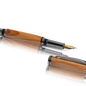Kersenhout - edele vulpen, handgedraaide vulpen - voor uzelf of als cadeau voor uw dierbaren - gravure of etui optioneel