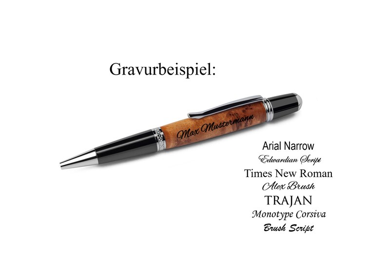 Handmade ballpoint pen made of cherry wood