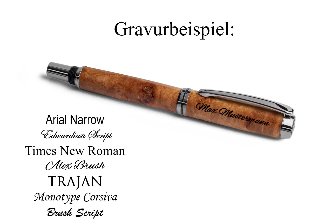 Handgefertigter Tintenroller Aus Mooreiche - Premium Schreibgerät Mit Etui Aus Deutschland