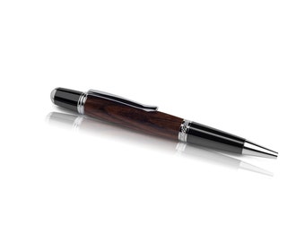 Handmade ballpoint pen made of bog oak