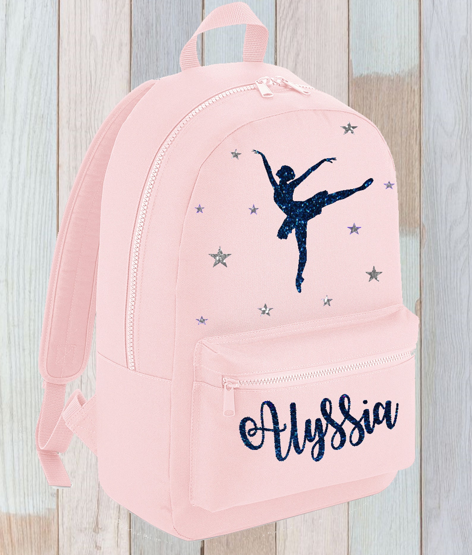 ballet bag backpack personalised holdall baby glitter dance dancer ballerina bag stage costume tap jazz shoe hair name rucksack