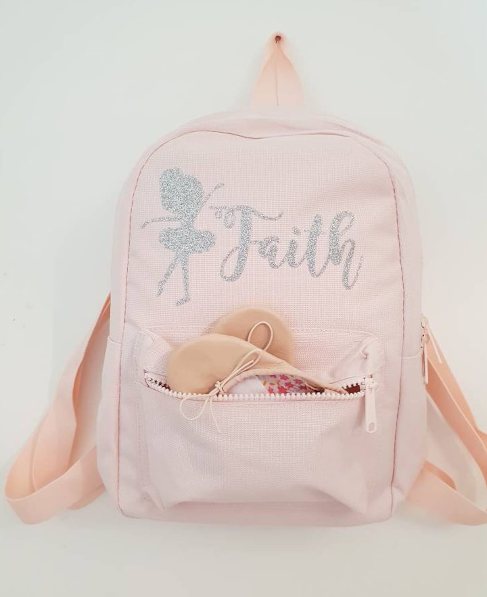 personalised ballet bag girls mini back pack pink dance sack holdall baby light pink ballerina dancer stage costume tap jazz sho