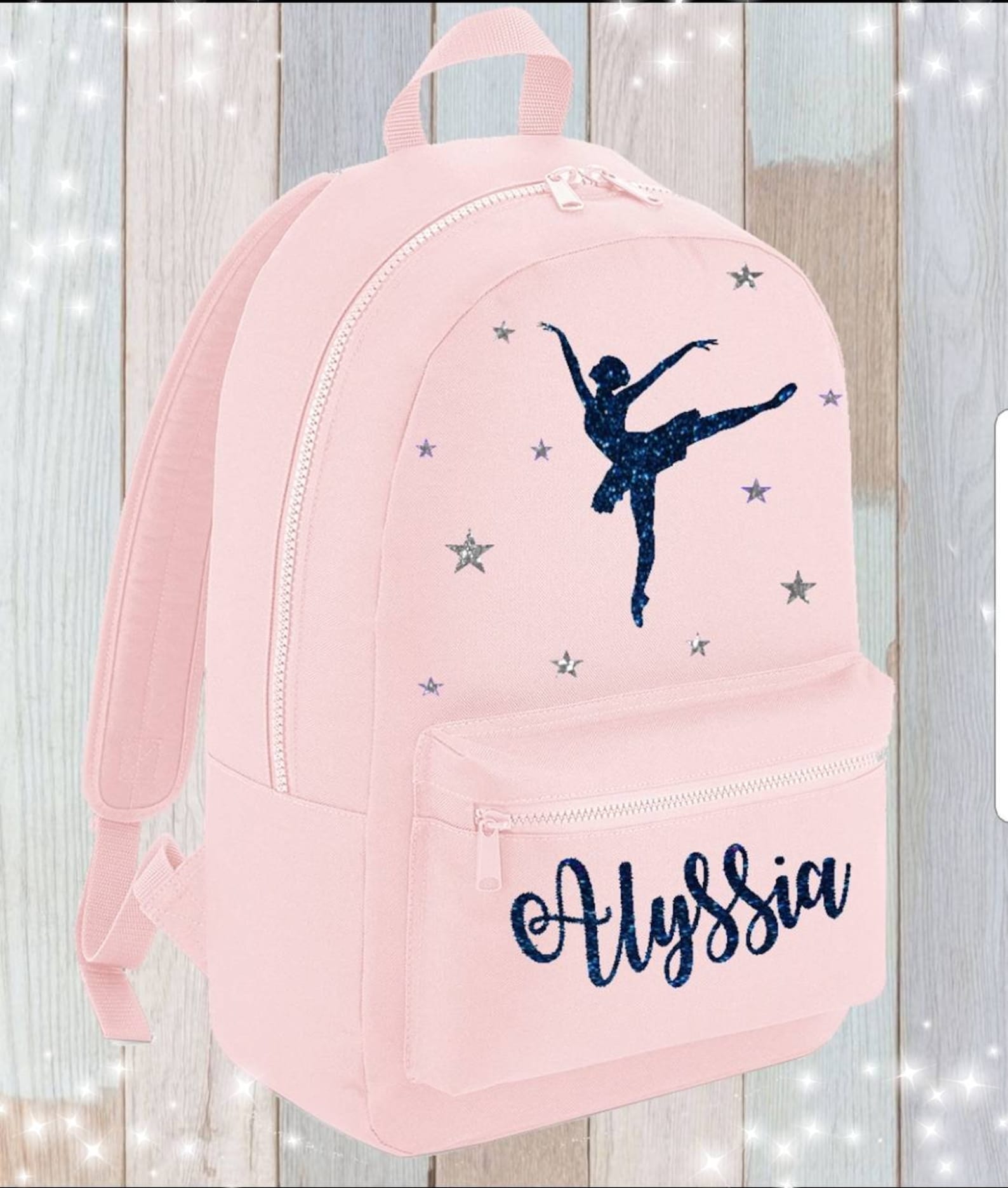 ballet bag backpack personalised holdall baby glitter dance dancer ballerina bag stage costume tap jazz shoe hair name rucksack