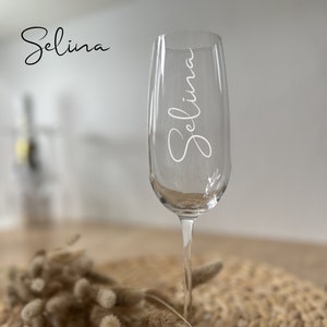 Champagne glass with name | Glass engraving | Personalized champagne glass