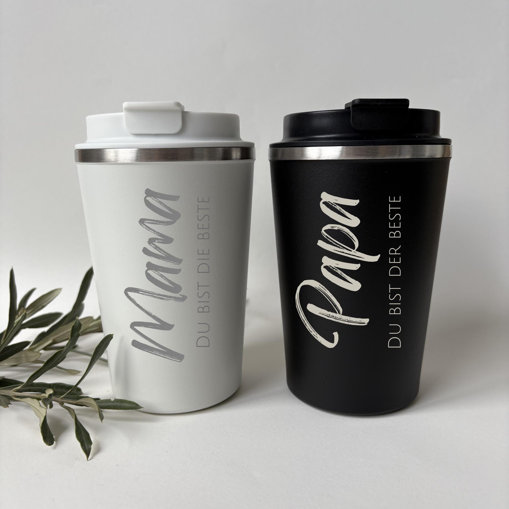 Thermobecher Beste Mama | Bester Papa | Kaffeebecher To Go | Geschenkidee Muttertag Vatertag