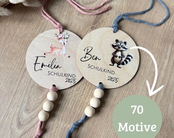 Schultütenanhänger mit Name | 70 Motive | Schulkind 2026 | Einschulung | Schulkind | Schulranzen | Schultüte