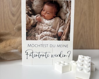 Personalisierter Fotobaustein Patentante Taufpate fragen | Fotoaufsteller | Fotogeschenk | Geschenkidee