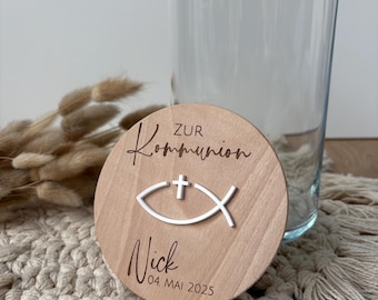 Vorratsglas mit Holzdeckel | Taufe | Kommunion | Firmung | Konfirmation | Geschenkidee