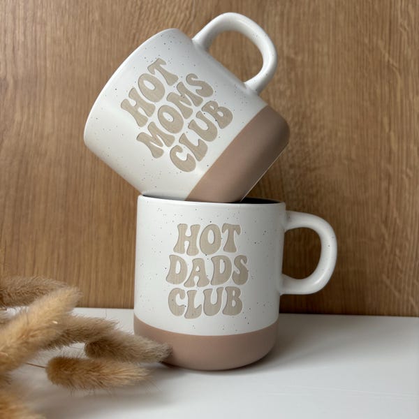 Tasse Hot Moms Club | Hot Dads Club | Keramiktasse | Geschenkidee Muttertag Vatertag