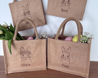 Jutetasche Ostern personalisiert | Ostertasche | Osterhase | Osterdekoration | Geschenktasche