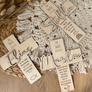 Baptism cross wood with name | Baptism gift idea