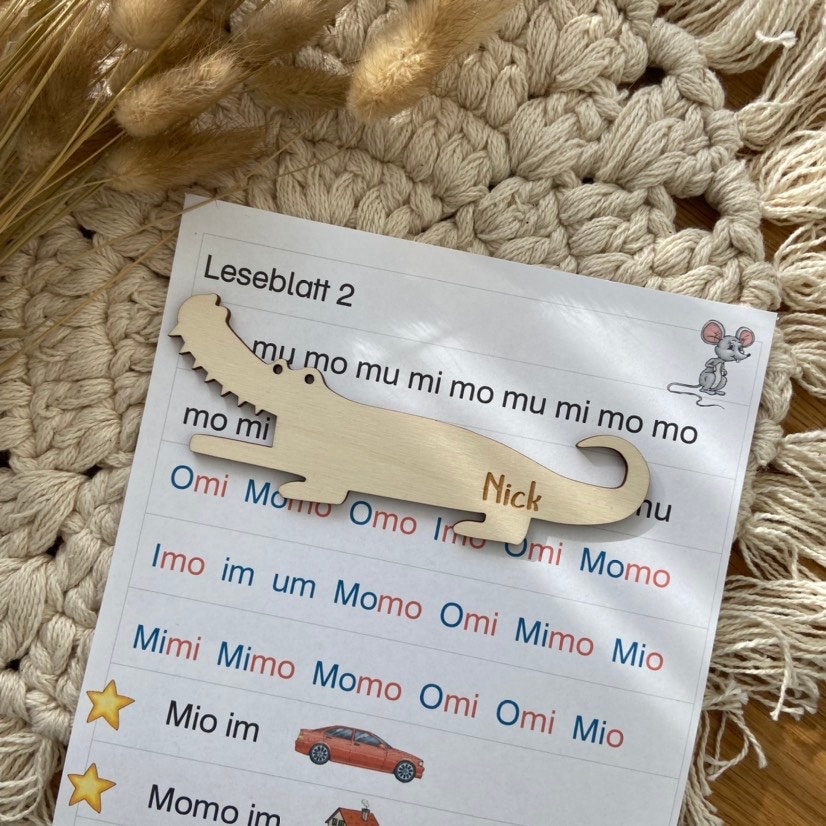 Lesekrokodil | Die perfekte Lesehilfe für Leseanfänger | Geschenktipp für 1. Klässler