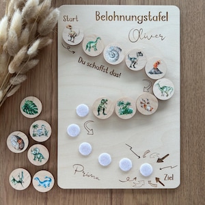 Belohnungstafel Dino personalisiert | Belohnungsplan | Verstärkerplan | Belohnungssystem