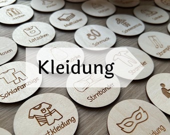 Kleiderschrank Organisation |  Holzschilder | Montessori