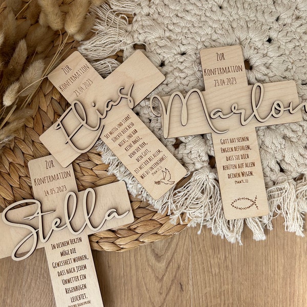 Confirmation cross wood with name | Confirmation gift idea