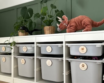 Holzschilder für zB Trofast Regalsystem | Kinderzimmer Organisation | Holz Schild | Ordnung