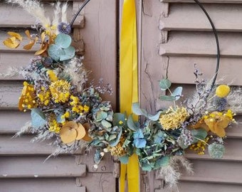 Dried flower wreath, door wreath, flower ring, flower hoop