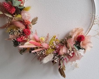 flower ring, flower ring, flower wreath, flower hoop, dried flower wreath