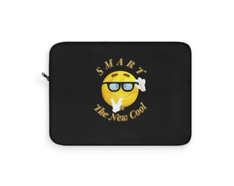 Smart is New Cool Laptop Sleeve - Back to School Gift, College Accessory, Student Tech Case, Cool Laptop Bag, Unique Study Gear, Unisex Gift