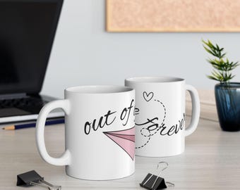 Funny Out of Office Forever Ceramic Mug, Minimalist Design Mug, Office Gift, Birthday Present, Joke Present, Colleague Gift Idea, Holiday