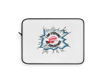 Superpower Studying Laptop Sleeve | Back to School Gift, College Accessory, Student Tech Case, Cool Laptop Bag, Unique Study Gear
