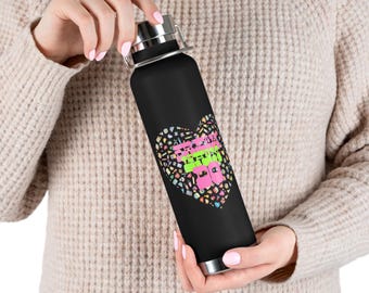 Water Bottle - Dream Learn Do, Motivational Gift for Her, Personalized Gym Bottle, Back to School, 22oz Insulated Bottle, Birthday Gift