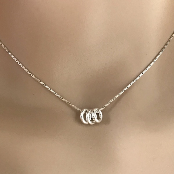 Three Ring Necklace Etsy