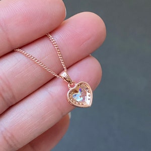 Rose Gold Plated Twins Heart Cz Studded Necklace For Women