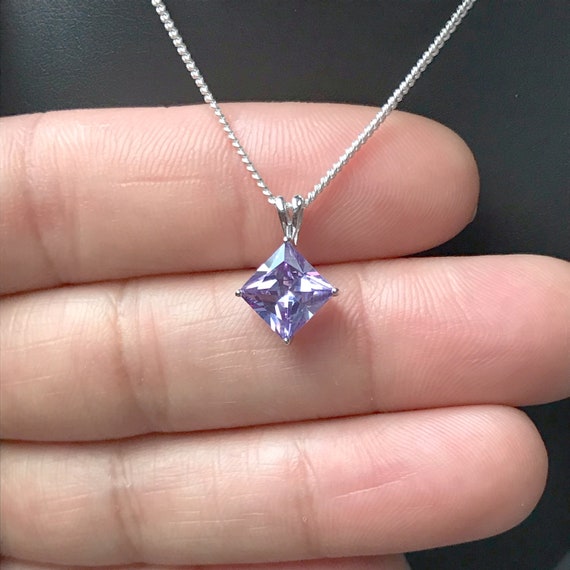 June Birthday Charm Lavender Light Purple Cubic Zirconia Sterling Silver June Birthday Charm Lavender Light Purple Cubic Zirconia Sterling Silver